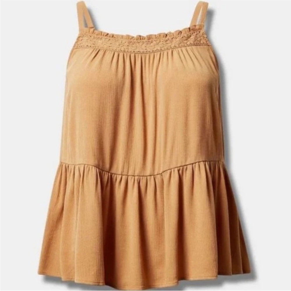 torrid Mustard Ruffle Trim Tank Top